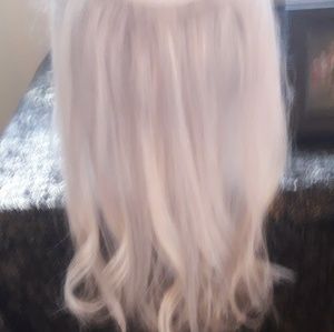 100% human hair extension 5 clip one piece blonde.